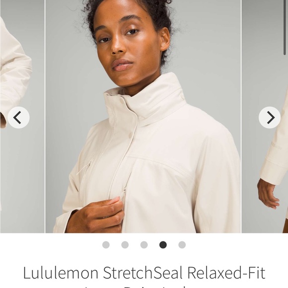 EUC StretchSeal Relaxed-Fit Long Rain Jacket white opal size 4 lululemon - Picture 14 of 16